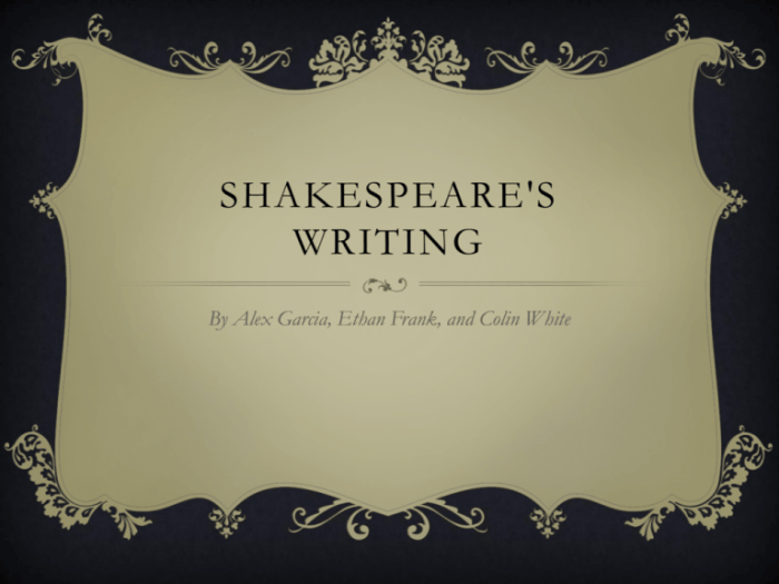 A lot of shakespeare's writing