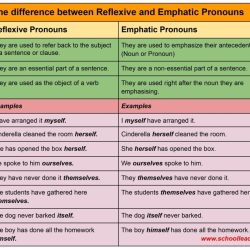 Reflexive or intensive pronouns worksheet