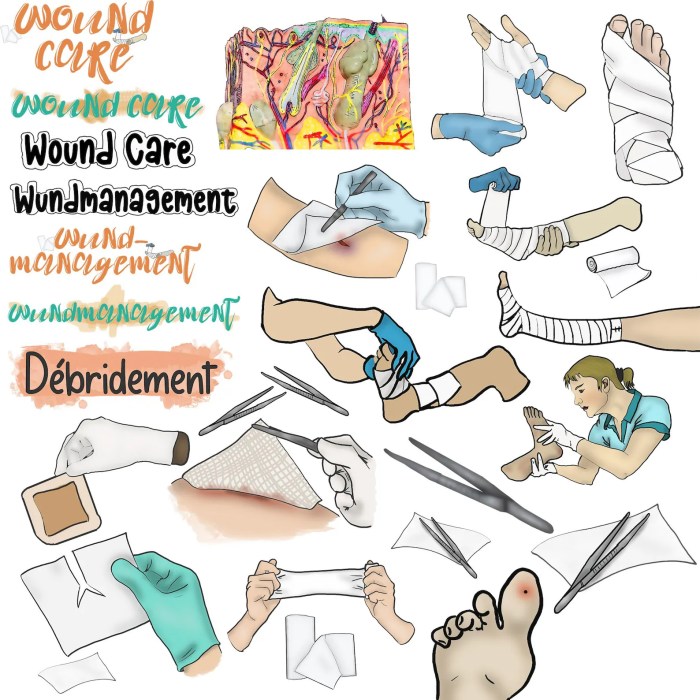 Nurse teaching on wound care