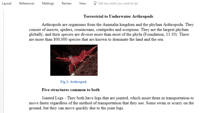 Compare the anatomy of arthropods answer key