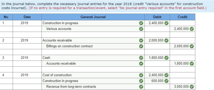 Costs in excess of billings journal entry