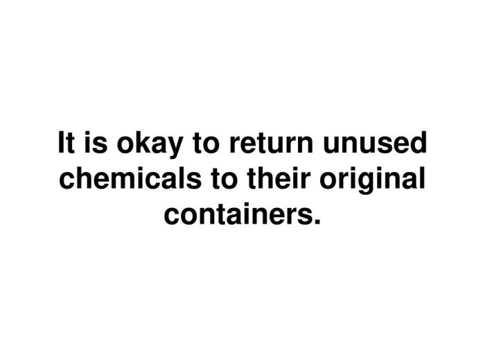 Chemicals unlabeled responding incorrect